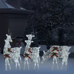 6 pcs Christmas Reindeers with White Mesh