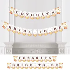 Big Dot of Happiness Fall Foliage Bride - Autumn Leaves Bridal Shower and Wedding Party Bunting Banner - Party Decorations - Congrats Bride-To-Be