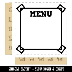 Cute Menu List Note Box Taped Corners Square Rubber Stamp for Stamping Crafting