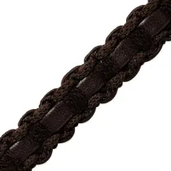 10 yards of Faux Leather Braid Trim | 10 yard cut Chocolate