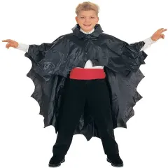 Fun World Childs Black Vampire Cape Halloween Accessories - 45" One Size
