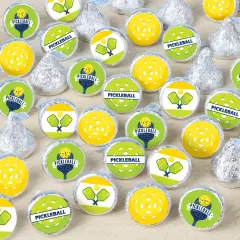 Big Dot of Happiness Let's Rally - Pickleball - Birthday or Retirement Party Small Round Candy Stickers - Party Favor Labels - 324 Count