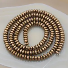2x3mm Hematite Gemstone Rondelle Spacer Beads Metallic copper
