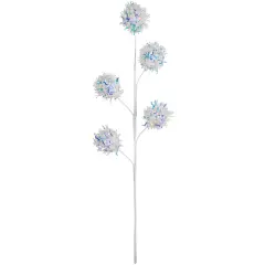 Northlight 27" White Iridescent Snowball Christmas Spray