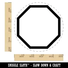 Octagon Border Outline Rubber Stamp for Stamping Crafting Planners