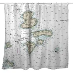 Betsy Drake Isle of Shoals, NH Nautical Map Shower Curtain