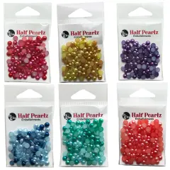 Buttons Galore Flat Back Pearls for DIY Crafts, Scrapbooks, Paper Crafts - Six Bright Colors 700 Pieces Preferences 