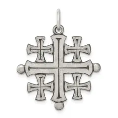 Sterling Silver Jerusalem Cross Charm Jewerly 26mm x 26mm