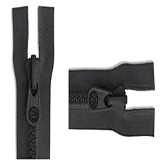#10 Black Separating Molded Vislon Sleeping Bag & Tent YKK Zipper - Color: Black - Choose Your Length - Made in The United States (1 Zipper Per Pack) (100" Inches)