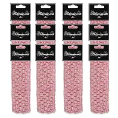 Pack of 12 Crochet Stretch Headbands Pink