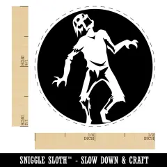 Zombie Shambling Walking Undead Self-Inking Rubber Stamp for Stamping Crafting Planners Green