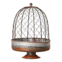 Irvins Country Tinware Chicken Wire Dome Planter Grey