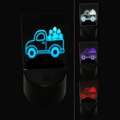 Cute Truck with Shamrocks Luck St. Patrick's Day 3D Illusion LED Night Light Sign Nightstand Desk Lamp