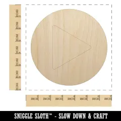 Play Button Icon Unfinished Wood Shape Piece Cutout for DIY Craft Projects