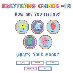 Carson Dellosa Pre-Punched We Stick Together 46-Piece Emotions Check-In Bulletin Board Set, Calming Corner Accents, Feelings Chart, Mood Board and More, Calm Down Corner, SEL Classroom D&eacute;cor