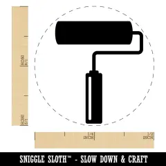 Paint Roller Painting Self-Inking Rubber Stamp for Stamping Crafting Planners Lime Green