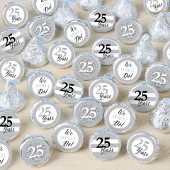 Big Dot of Happiness We Still Do - 25th Wedding Anniversary - Anniversary Party Small Round Candy Stickers - Party Favor Labels - 324 Count