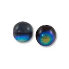 JewelrySupply Czech Pressed Glass Round Beads 4mm Jet AB (Package of 10)