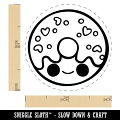 Deliciously Kawaii Chibi Donut Self-Inking Rubber Stamp for Stamping Crafting Planners Red