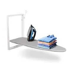 Ivation Foldable Ironing Board Compact Wall-Mount with Removable Cover Gray