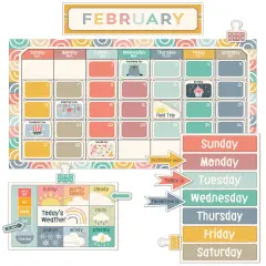 Carson Dellosa We Belong 137 pc Set Wall Calendar, Monthly Headers, Holidays, Birthdays, Number Cover Ups, Seasons, Days of the Week Chart, Boho Decor for Bulletin Board and Classroom Decorations