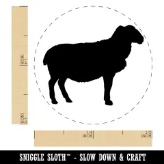 Solid Sheep Farm Animal Self-Inking Rubber Stamp Ink Stamper for Stamping Crafting Planners Sky Blue