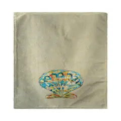 Betsy Drake Teal Scallop Shell Beach Towel