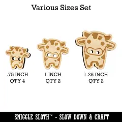 Cute Chibi Spotted Cow Wood Buttons for Sewing Knitting Crochet DIY Craft