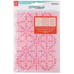 Vicki Boutin Peppermint Kisses Stencil Pack 3/Pkg-Snowflakes