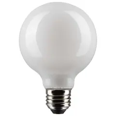 6Pk - Satco 6w G25 Globe Filament LED 2700K E26 Base White Dimmable - 60w equiv Warm White