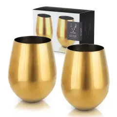 Gold Stemless Wine Glasses 