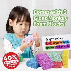 The Original Monkey Noodle - 5 Giant Blocks - Squishy Sensory Toys for Kids with Unique Needs - Fosters Creativity, Focus, and Fun - Great for Classrooms, Home, and Playtime (Ages 3+)