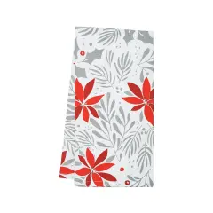 Poinsettia Christmas Printed Kitchen Towel