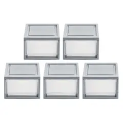 IRIS USA 5Pack Stackable Storage Drawer Box for Closet, School supplies, Gray