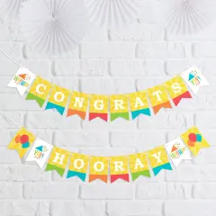 Big Dot of Happiness Congrats - Congratulations Mini Pennant Banner - Congrats Hooray