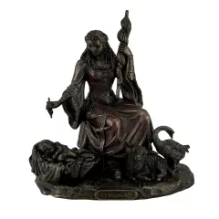 Frigga Norse Goddess of Destiny Love and Marriage w/Infant Animals & Spindle
