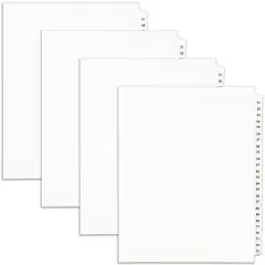 Avery Legal Exhibit Binder Dividers, Preprinted 51-75 Side Tabs, Unpunched Letter Size, 1 Collated Set, 4 Sets per Pack (01332)