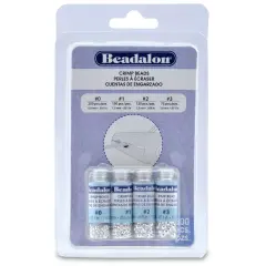 Beadalon Crimp Beads Variety Pack Sizes 0, 1, 2 & 3 600/Pkg-Silver-Plated