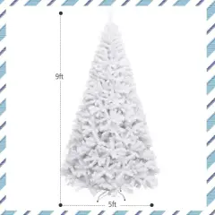 6' / 7.5' / 9' Hinged Artificial Christmas Tree with Metal Stand