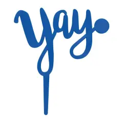 Yay Plastic Candle Holder Cake Topper, 1ct Blue