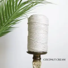 3mm EGYPTIAN GIZA COTTON | Single Strand Macrame Cord Coconut Cream