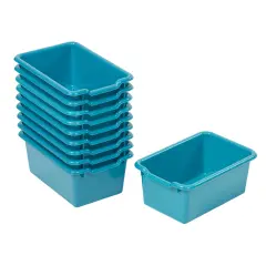 Scoop Front Storage Bins, Multipurpose Organization, 10-Pack Turquoise