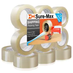 Sure-Max Premium Carton Packing Tape 2.0 mil 330 Feet (110 yards) - Clear
