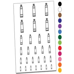 Paint Tube Art Teacher School Temporary Tattoo Water Resistant Fake Body Art Set Collection Brown