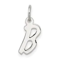 Sterling Silver Small Initial Letter B Charm Pendant Jewerly 19mm x 8mm