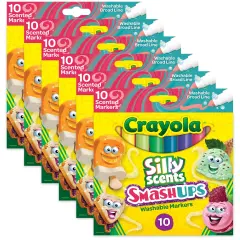Silly Scents&trade; Smash Ups Broad Line Washable Scented Markers, 10 Per Pack, 6 Packs