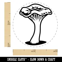 Chanterelle Mushroom Fungus Fungi Self-Inking Rubber Stamp for Stamping Crafting Planners Fuchsia