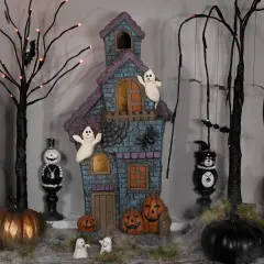 Northlight LED Lighted Haunted House with Ghosts Halloween Decoration - 22.75" Blue