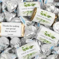 116 Pcs Wedding Candy Favors Hershey's Miniatures & Kisses - Botanical