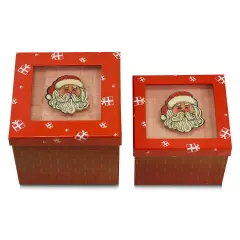 Value Pack of 6 Gift Box Sets with Decorative Santa Applique/Patch
